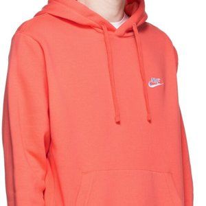 Nike men's club fleece hoodie in pink gaze